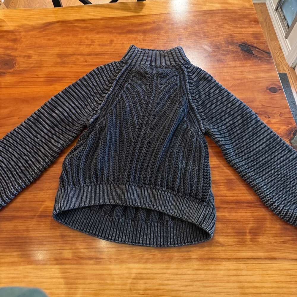 Free People Black Cable Knit Sweater